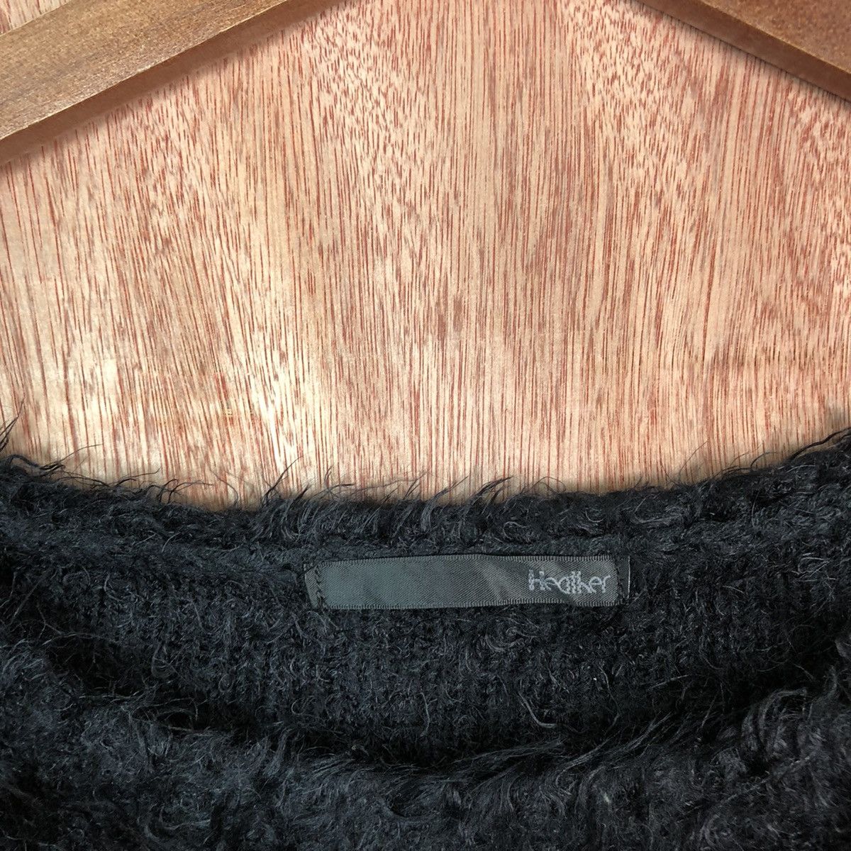 Homespun Knitwear Heather Black Shag Shaggy Fur Mohair Knitwear #6610 Size XS / US 0-2 / IT 36-38 - 4 Thumbnail