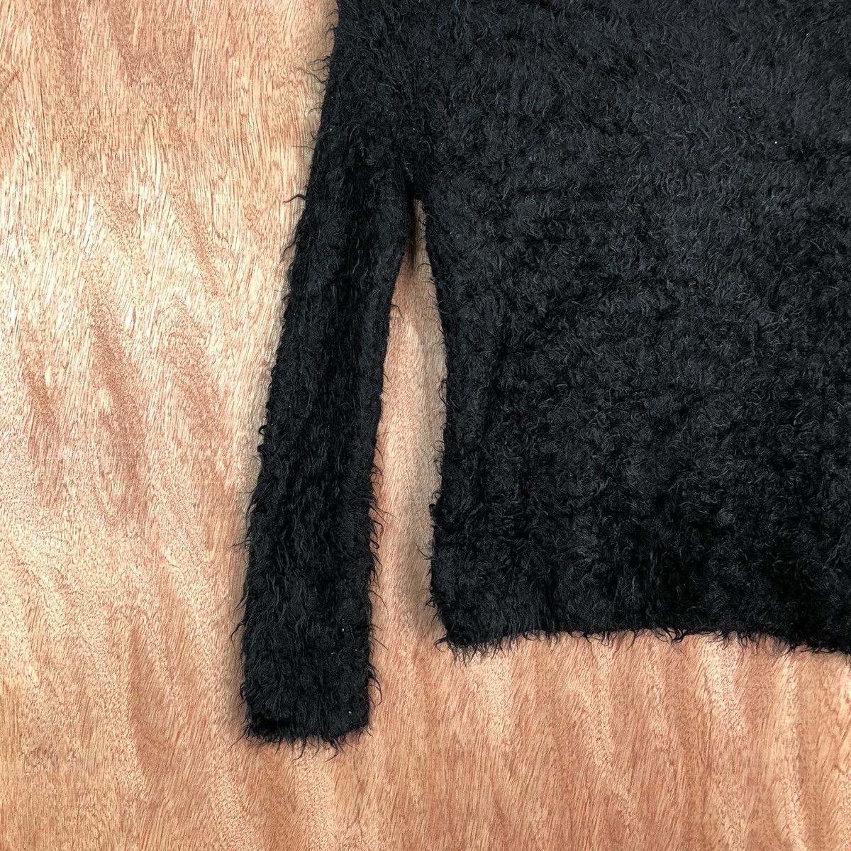Homespun Knitwear Heather Black Shag Shaggy Fur Mohair Knitwear #6610 Size XS / US 0-2 / IT 36-38 - 8 Thumbnail