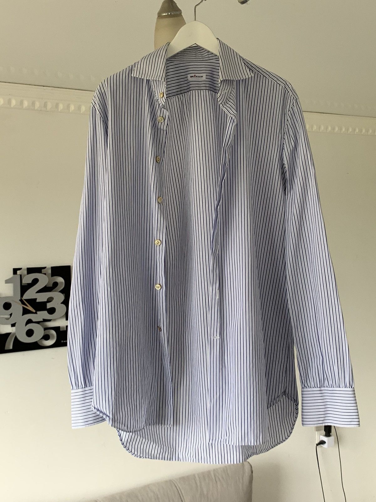 Kiton Kiton striped long sleeve slim fit shirt Size US L / EU 52-54 / 3 - 2 Thumbnail