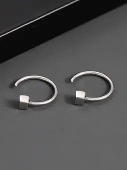 Jewelry Silver Color Unique Earrings Size ONE SIZE - 3 Thumbnail
