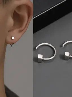 Jewelry Silver Color Unique Earrings Size ONE SIZE - 4 Thumbnail