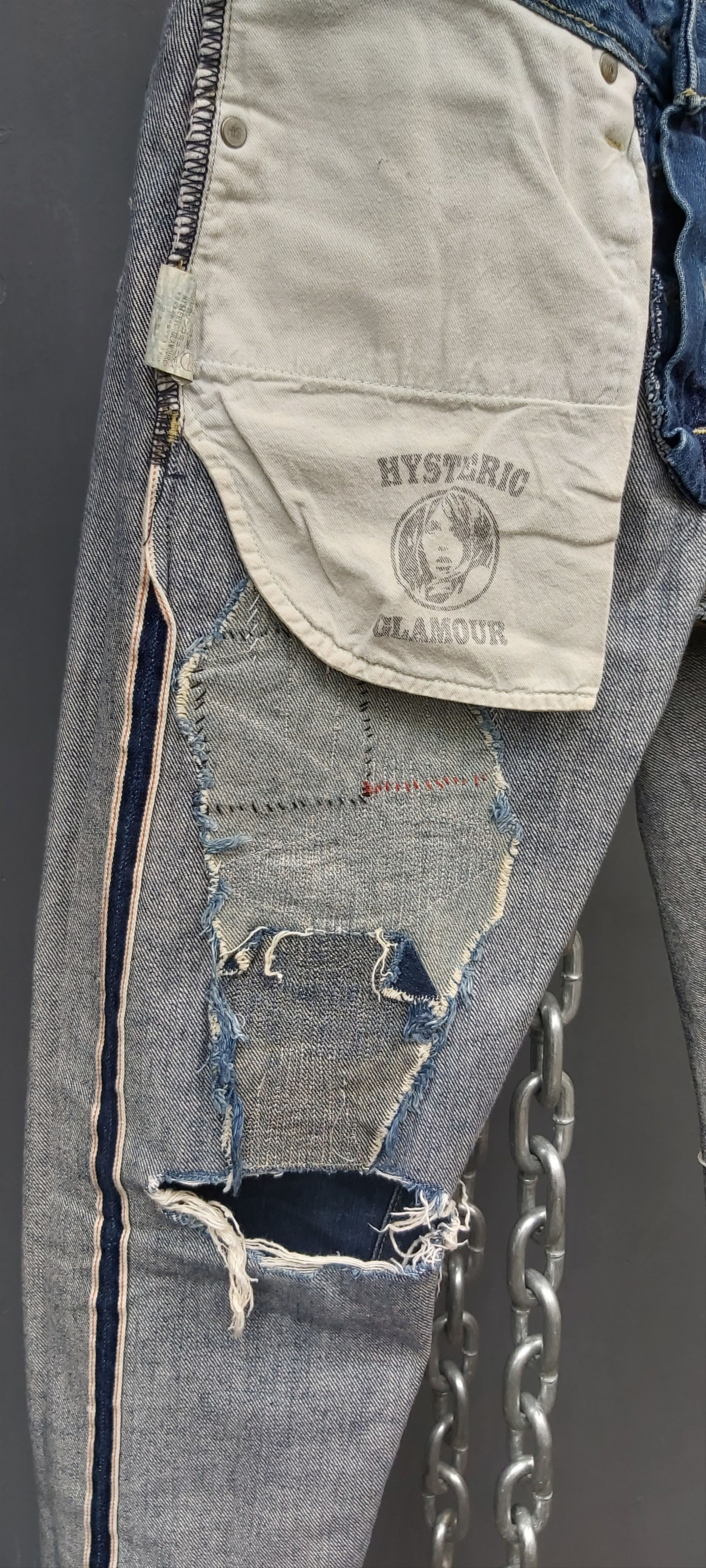 Hysteric Glamour Hysteric Glamour Selvedge Distress/Patchwork Denim Size US 30 / EU 46 - 9 Thumbnail