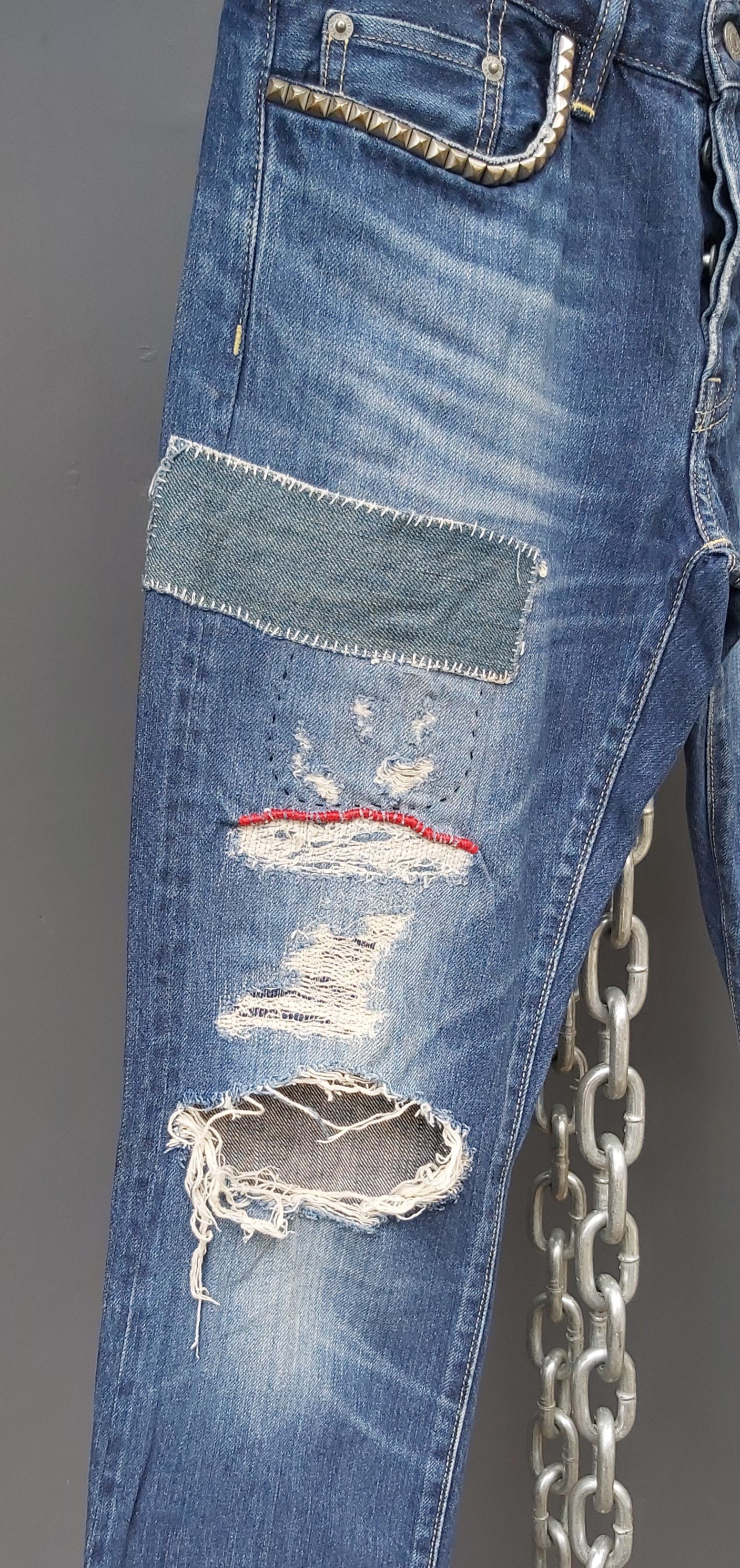 Hysteric Glamour Hysteric Glamour Selvedge Distress/Patchwork Denim Size US 30 / EU 46 - 3 Thumbnail