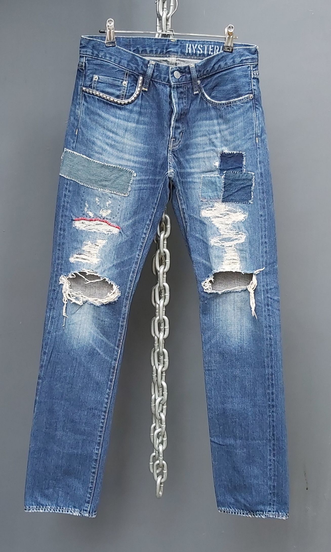 Hysteric Glamour Hysteric Glamour Selvedge Distress/Patchwork Denim Size US 30 / EU 46 - 2 Thumbnail