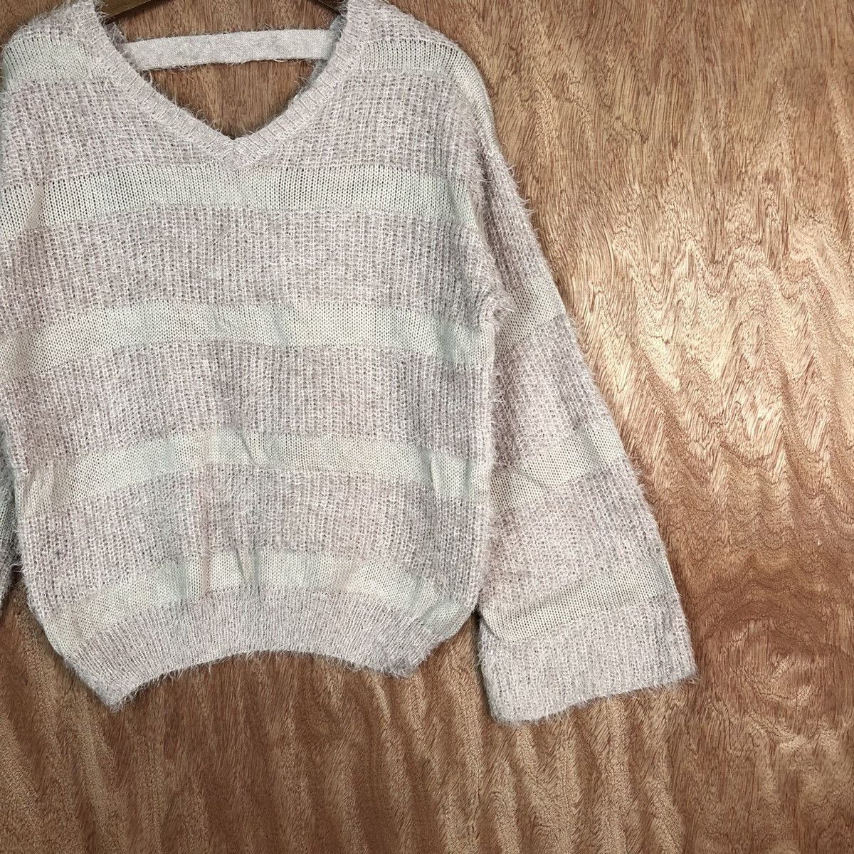 Homespun Knitwear GYE Stripe distressed Shag Shaggy Fur Mohair Knitwear #6603 Size US M / EU 48-50 / 2 - 3 Thumbnail