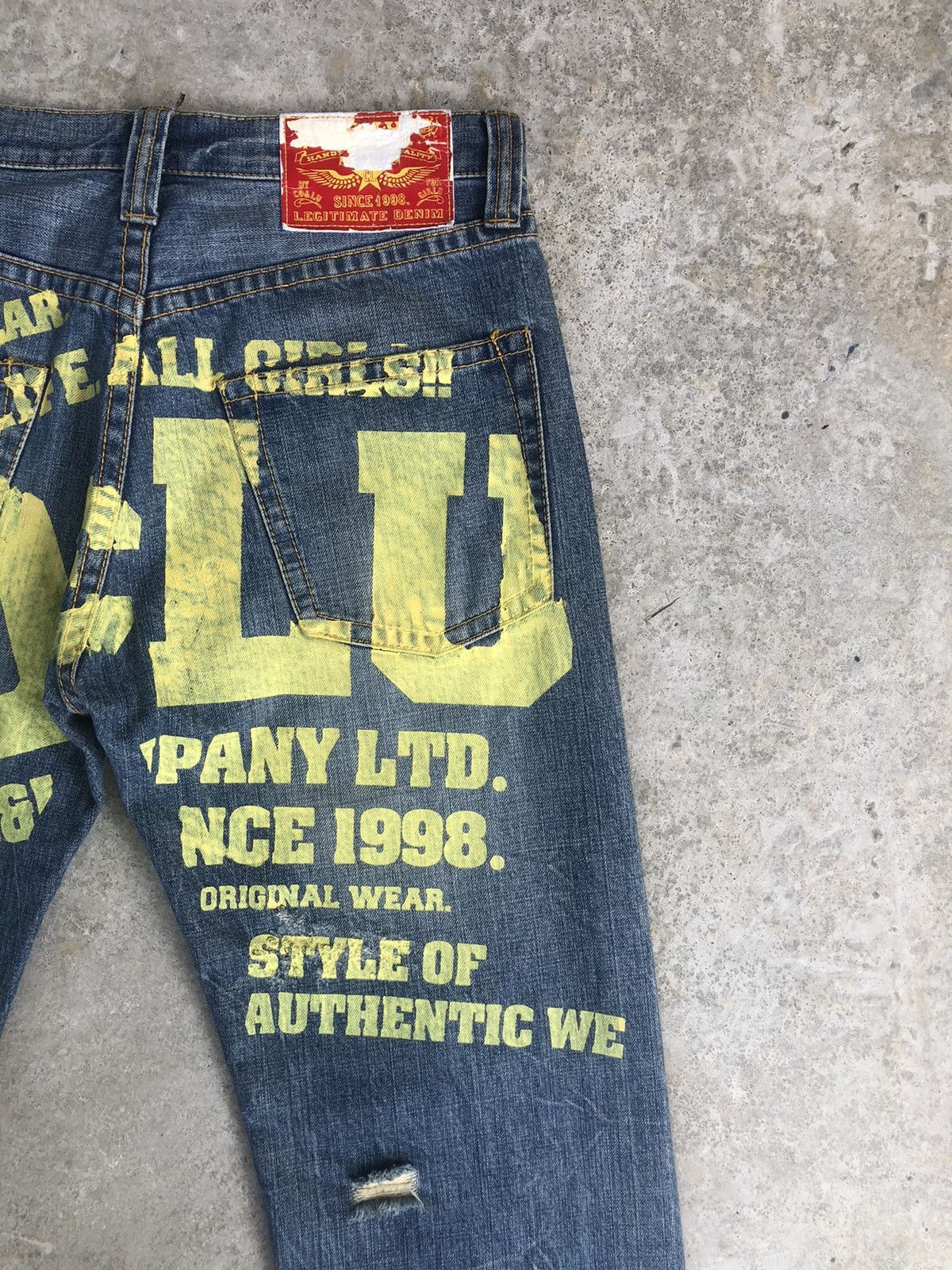 Japanese Brand Vintage Co & Lu Daicock Evisu Style Selvedge Big Logo Size US 33 - 10 Thumbnail