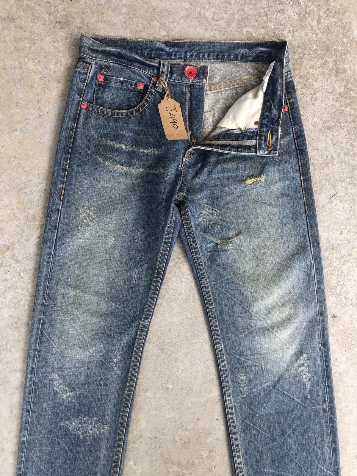 Japanese Brand Vintage Co & Lu Daicock Evisu Style Selvedge Big Logo Size US 33 - 3 Thumbnail
