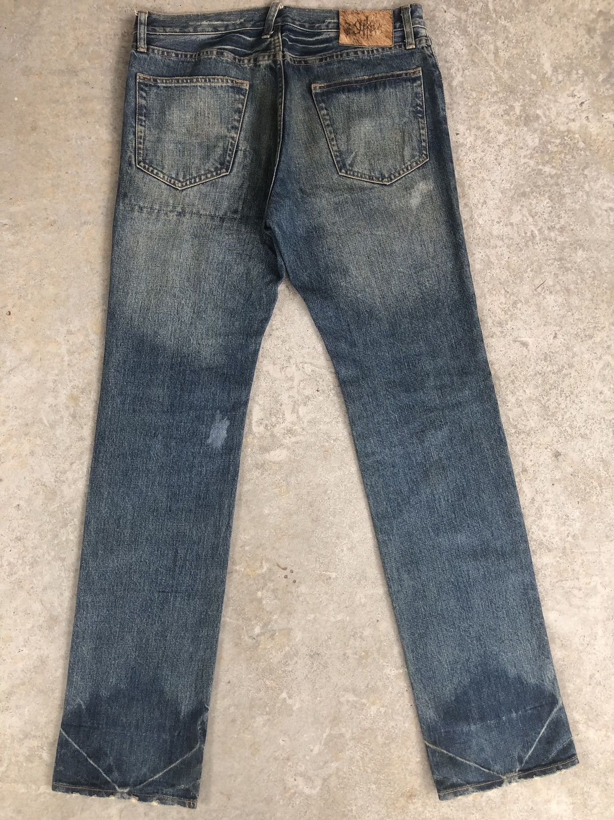 PPFM PPFM Distressed Jeans Patchwork Punk Style Size US 33 - 2 Thumbnail