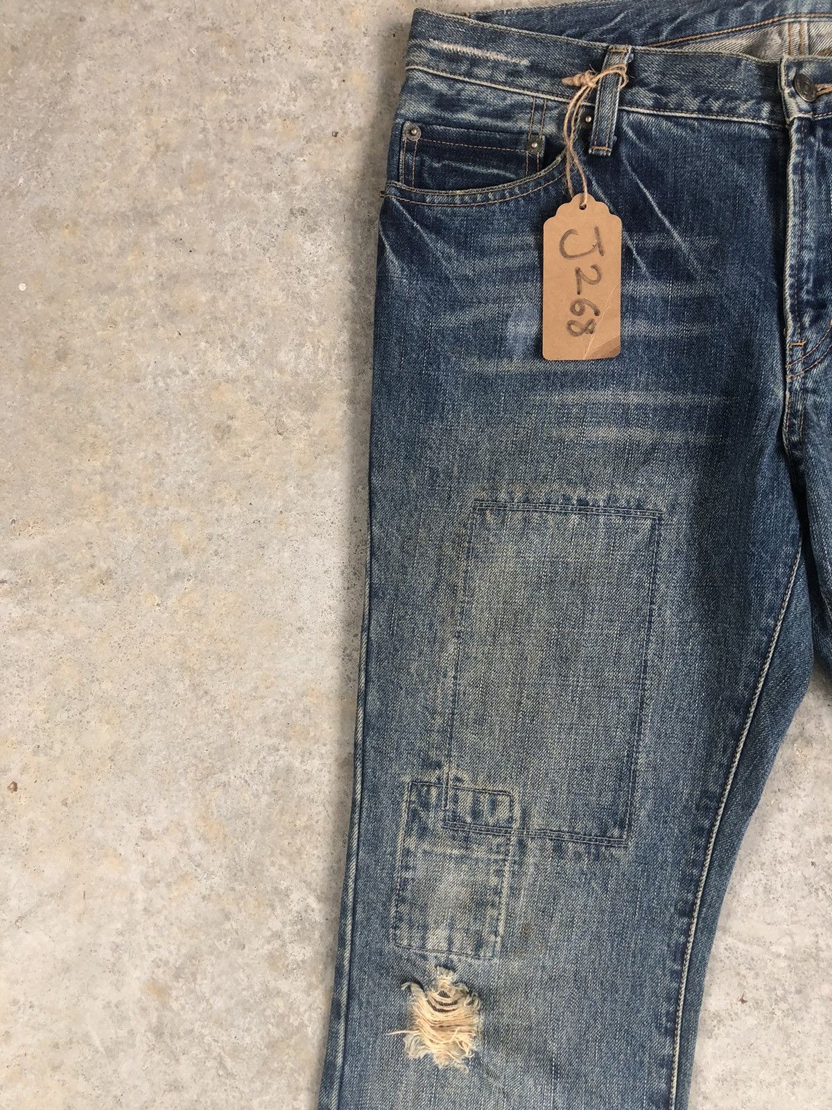 PPFM PPFM Distressed Jeans Patchwork Punk Style Size US 33 - 4 Thumbnail