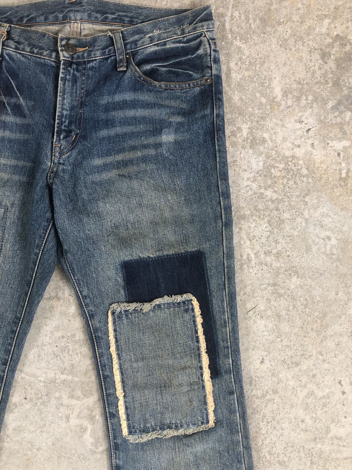 PPFM PPFM Distressed Jeans Patchwork Punk Style Size US 33 - 5 Thumbnail