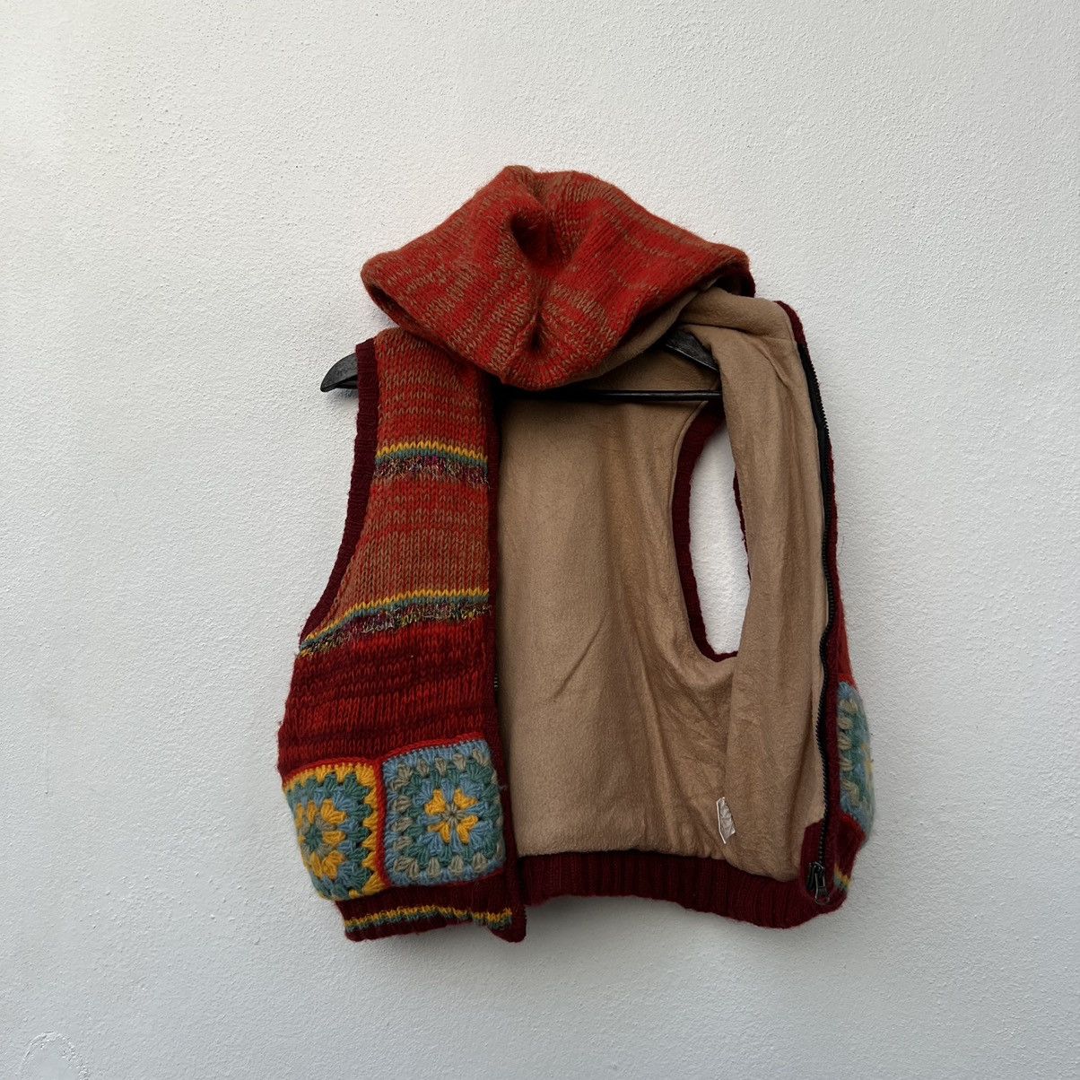 Japanese Brand RARE MIX COLOUR WOOL HOODIE VEST TITICACA JAPAN Size US S / EU 44-46 / 1 - 8 Thumbnail
