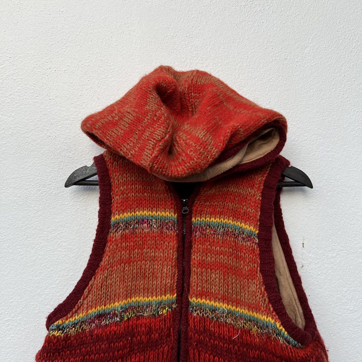 Japanese Brand RARE MIX COLOUR WOOL HOODIE VEST TITICACA JAPAN Size US S / EU 44-46 / 1 - 3 Thumbnail