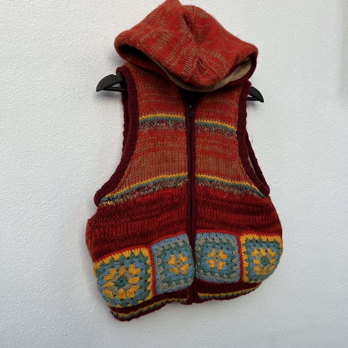 Japanese Brand RARE MIX COLOUR WOOL HOODIE VEST TITICACA JAPAN Size US S / EU 44-46 / 1 - 5 Thumbnail