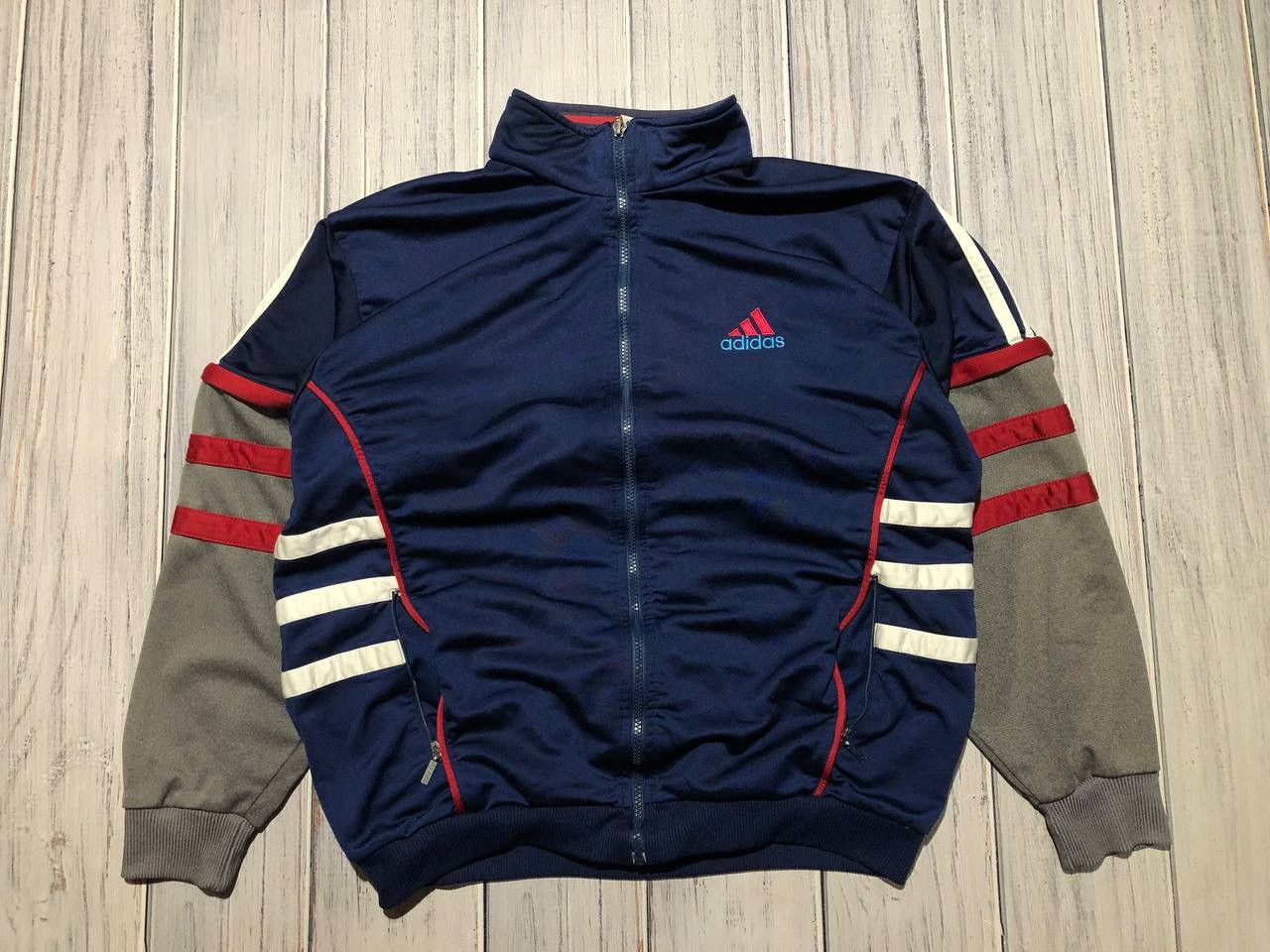 Adidas Vintage Adidas Big Logo Track Jacket Size US L / EU 52-54 / 3 - 3 Thumbnail