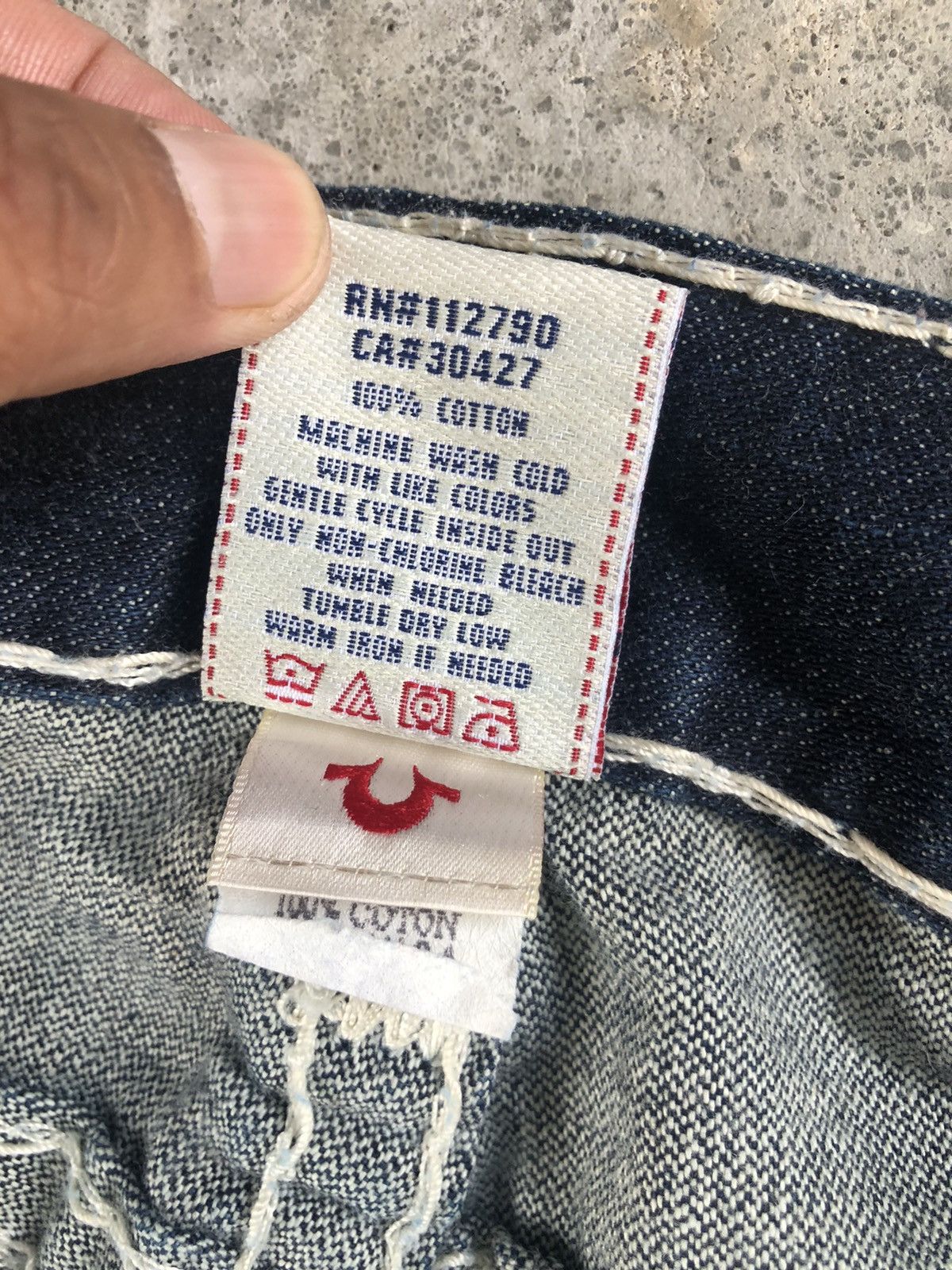 True Religion Vintage True Religion Flared Jeans White Stitch Size US 31 - 15 Thumbnail