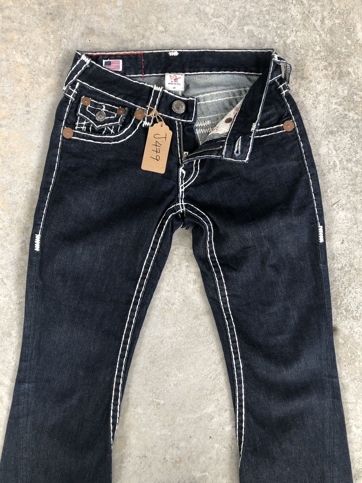 True Religion Vintage True Religion Flared Jeans White Stitch Size US 31 - 3 Thumbnail
