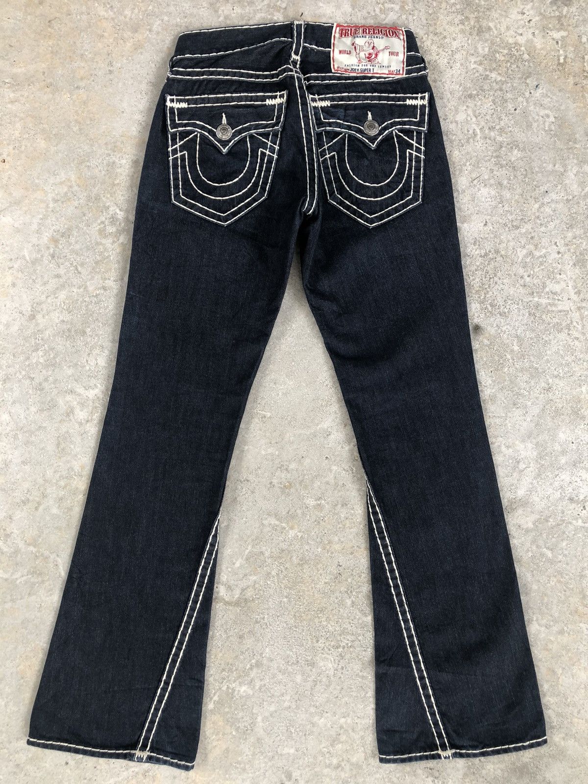 True Religion Vintage True Religion Flared Jeans White Stitch Size US 31 - 1 Thumbnail