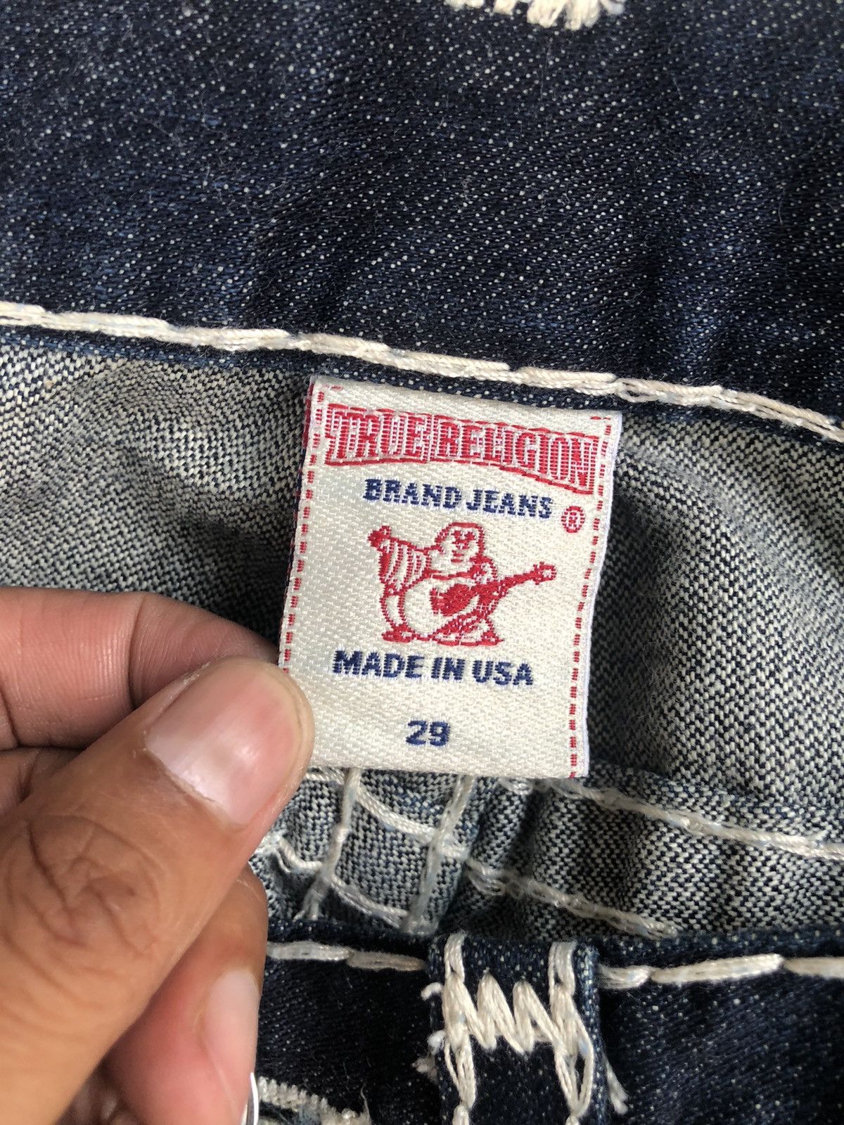 True Religion Vintage True Religion Flared Jeans White Stitch Size US 31 - 14 Thumbnail