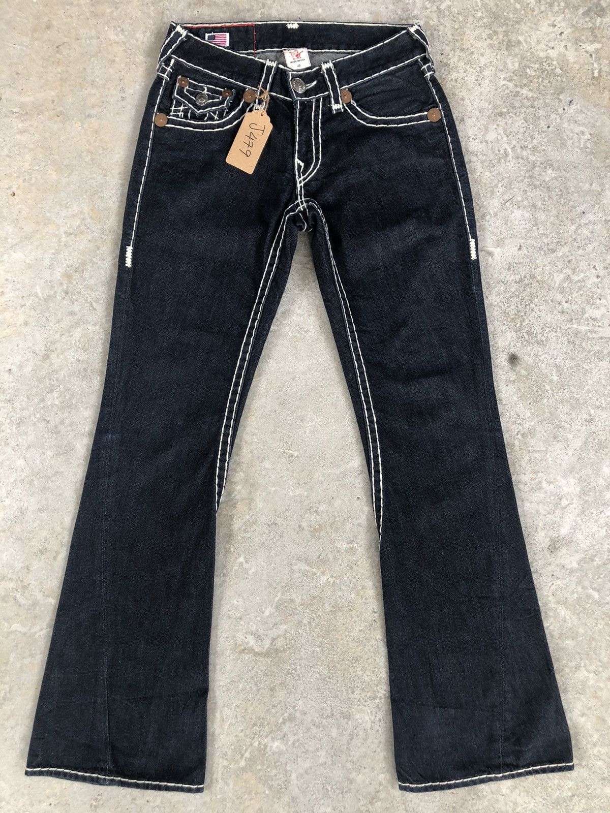 True Religion Vintage True Religion Flared Jeans White Stitch Size US 31 - 2 Thumbnail