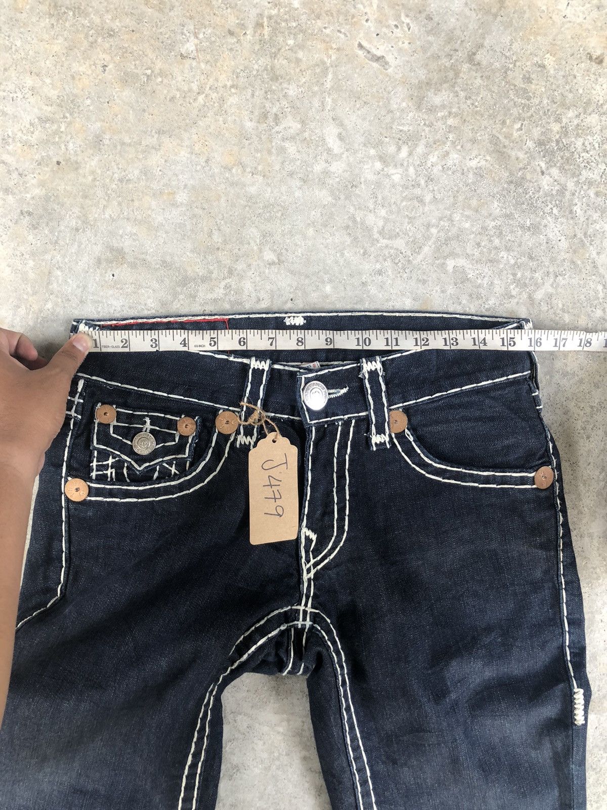 True Religion Vintage True Religion Flared Jeans White Stitch Size US 31 - 17 Thumbnail