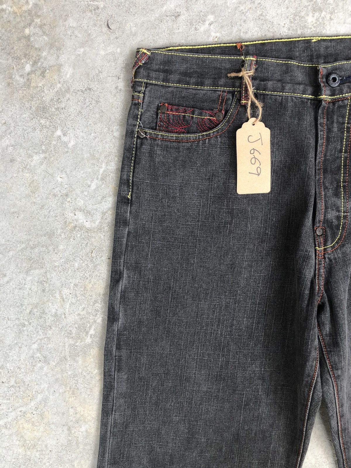 RMC Jeans Red Monkey Company Embroidered Jeans Distressed Jeans Size US 35 - 4 Thumbnail