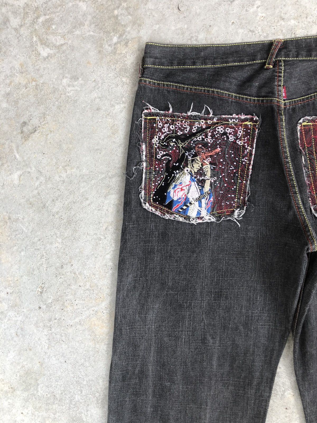 RMC Jeans Red Monkey Company Embroidered Jeans Distressed Jeans Size US 35 - 9 Thumbnail