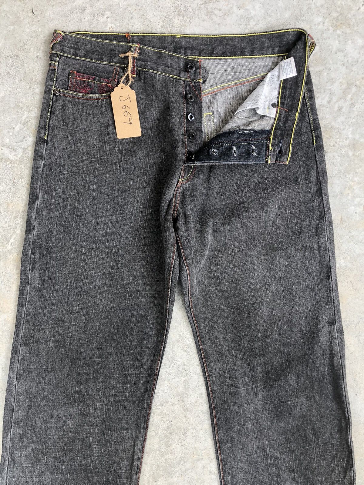 RMC Jeans Red Monkey Company Embroidered Jeans Distressed Jeans Size US 35 - 3 Thumbnail