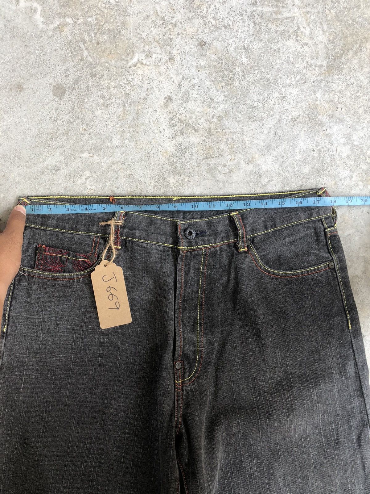 RMC Jeans Red Monkey Company Embroidered Jeans Distressed Jeans Size US 35 - 18 Thumbnail