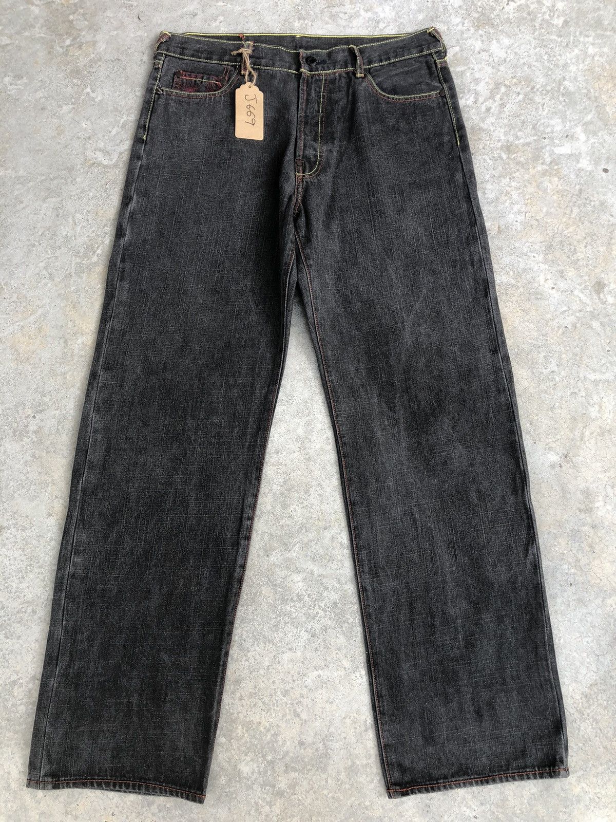 RMC Jeans Red Monkey Company Embroidered Jeans Distressed Jeans Size US 35 - 2 Thumbnail