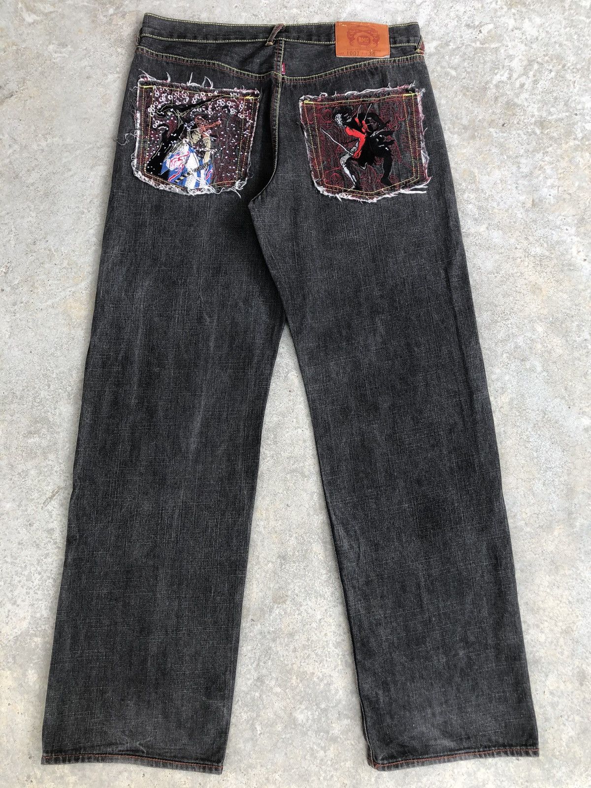 RMC Jeans Red Monkey Company Embroidered Jeans Distressed Jeans Size US 35 - 1 Thumbnail
