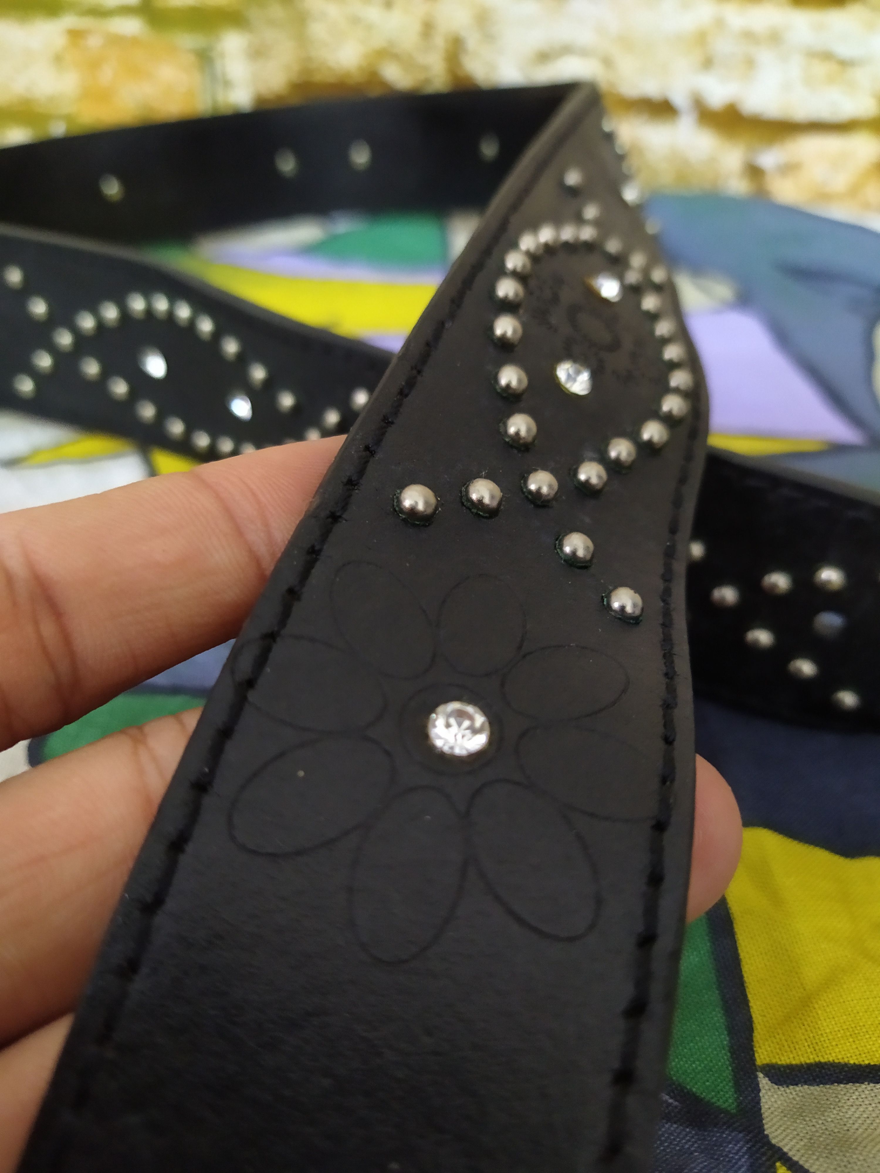 Edwin EDWIN SOMETHING LEATHER BELT MURAKAMI FLOWER CRAFTED (B472) Size ONE SIZE - 4 Thumbnail