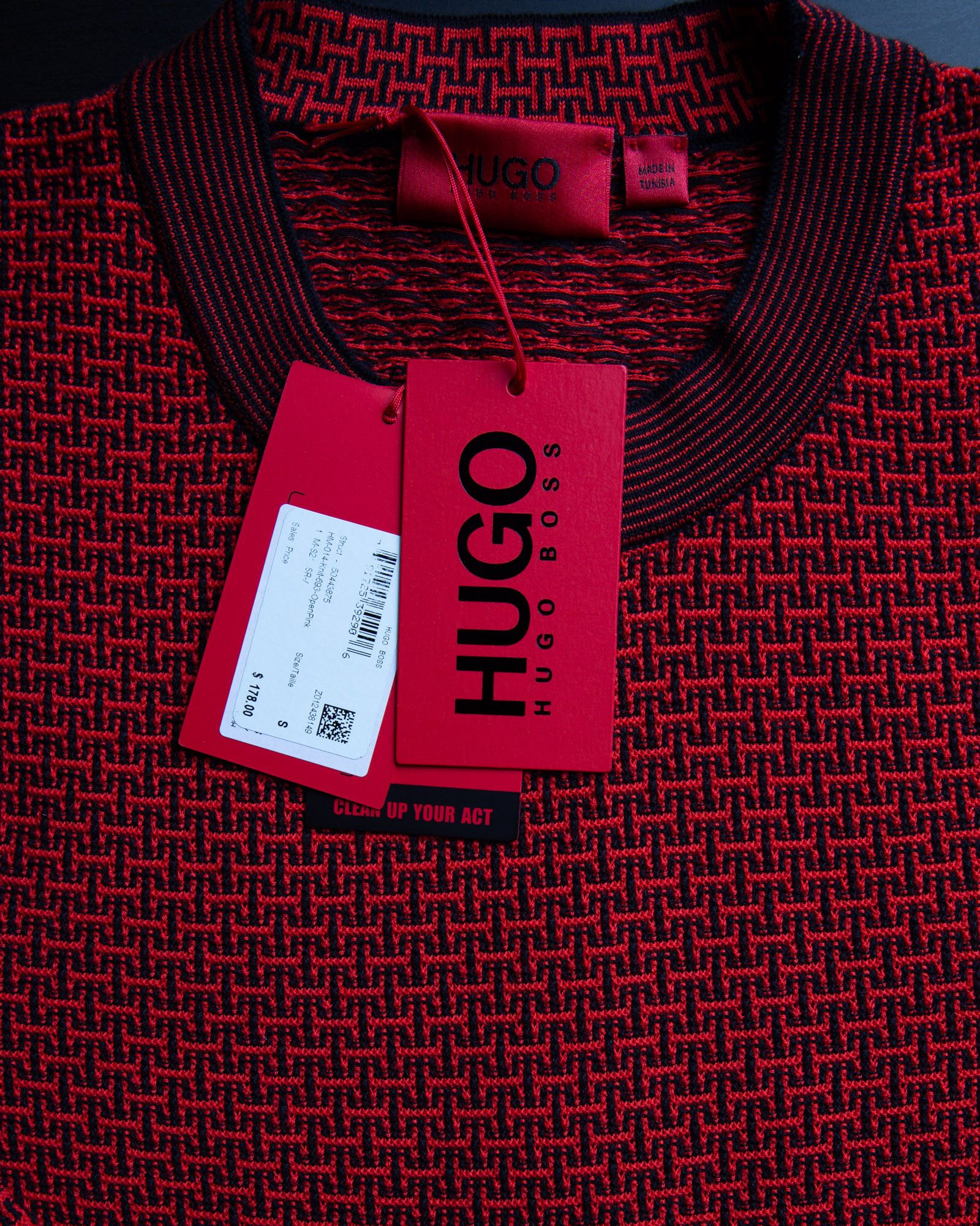 Hugo Boss NWT Cotton Crew-Neck Sweater in Two-Colored Structure Size US S / EU 44-46 / 1 - 3 Thumbnail