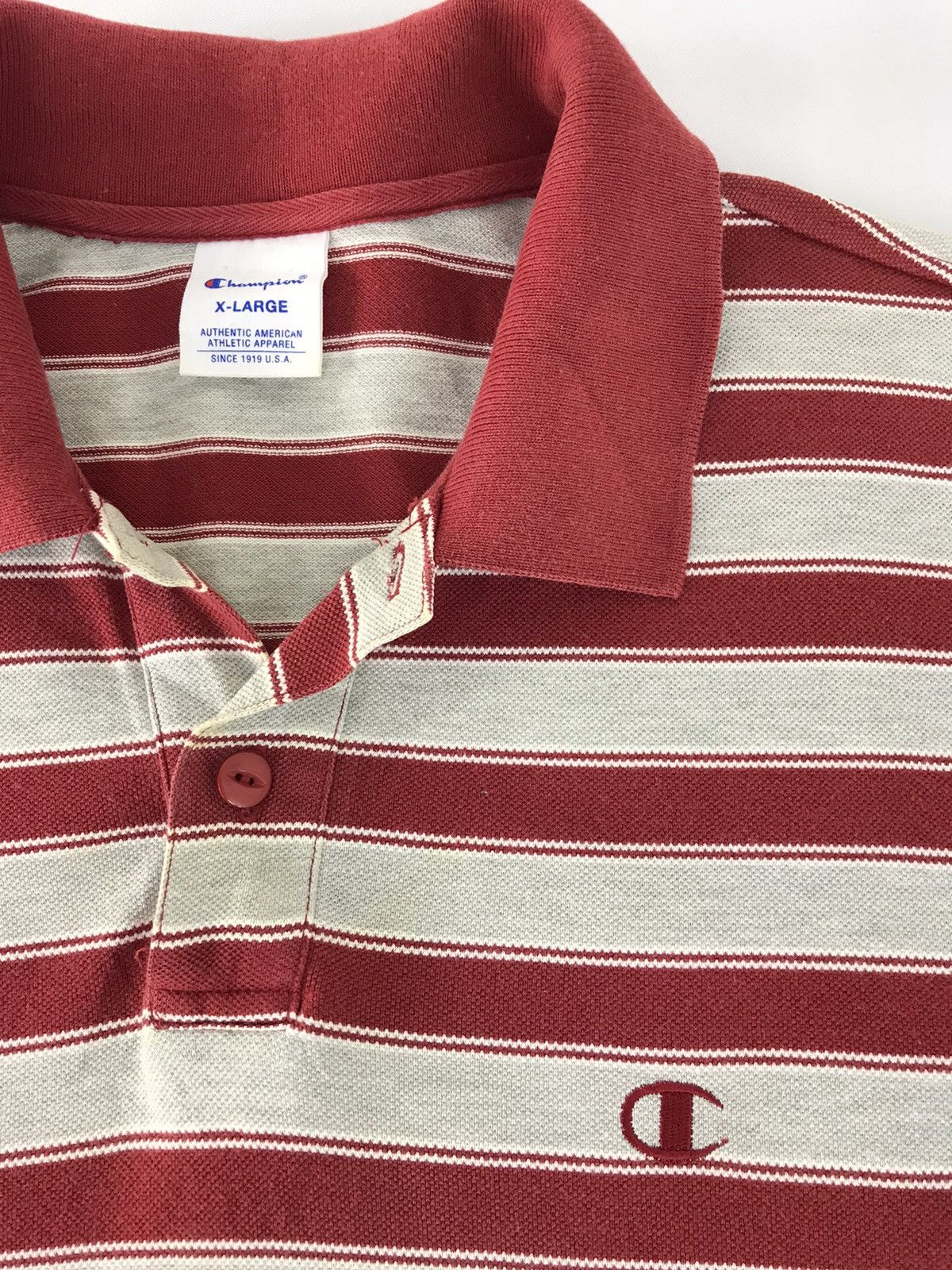 Champion Champion Polo T-shirt Tee Striped Design Unisex Wear Size US L / EU 52-54 / 3 - 3 Thumbnail