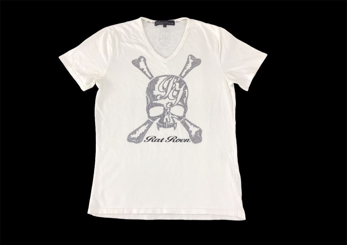 Vintage Rat Roen Big Bone Skull Logo Tee Printed