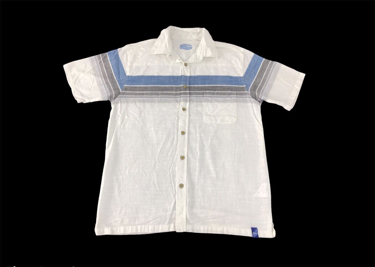 image of Vintage Cru & Crew California Rider Utilities Single Pocket Striped in White, Men's (Size Medium)