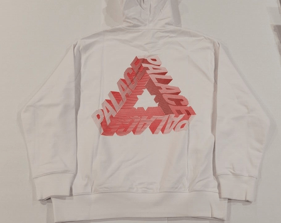 Image of Palace P-3D Ultimo White Red Tri Ferg Hoodie Supreme, Men's (Size XL)