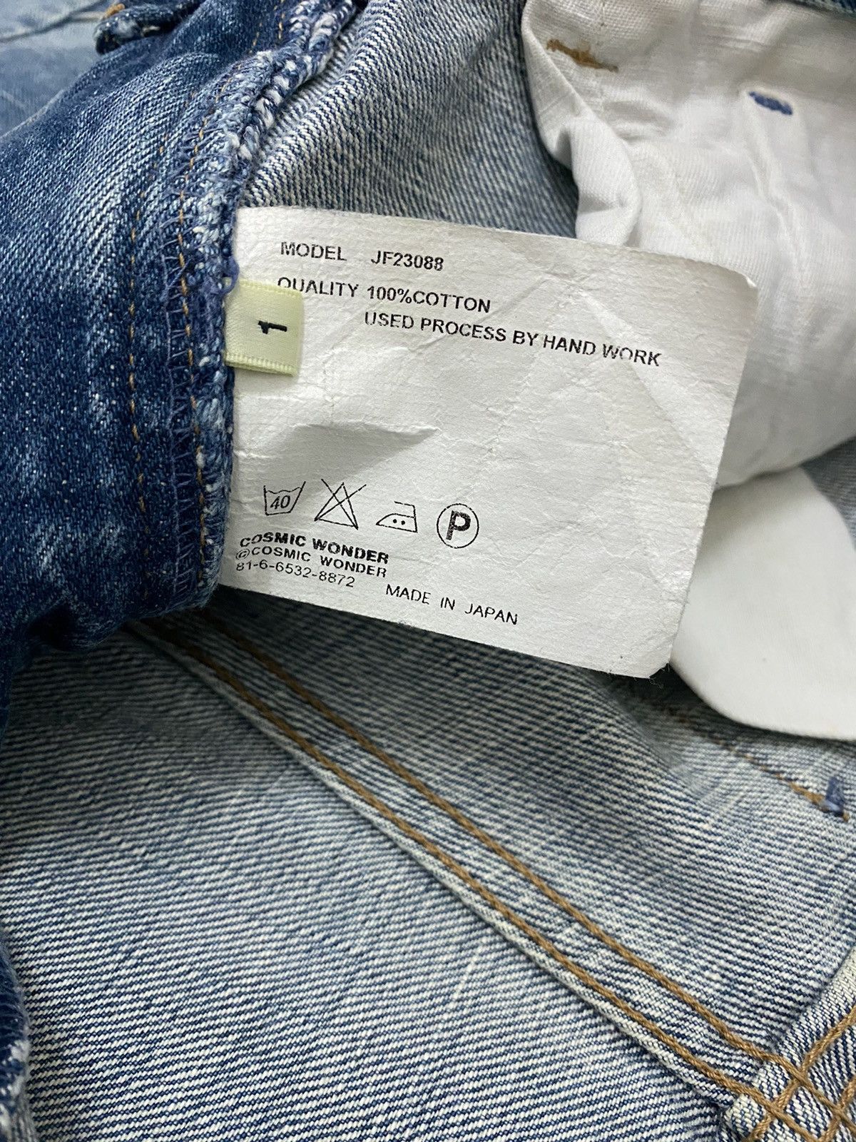 20471120 Vintage Patchwork Denim Cosmic Wonder process by hand Jeans Size US 32 / EU 48 - 7 Thumbnail