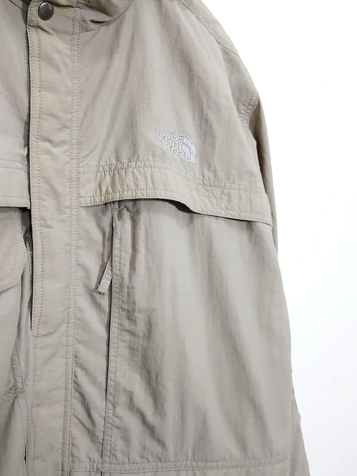 The North Face TNF Nylon Beige Hooded Jacket Size US L / EU 52-54 / 3 - 7 Thumbnail