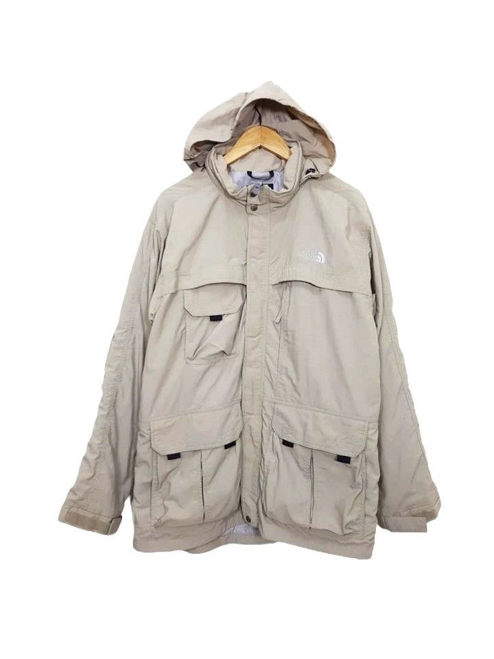 The North Face TNF Nylon Beige Hooded Jacket Size US L / EU 52-54 / 3 - 1 Thumbnail