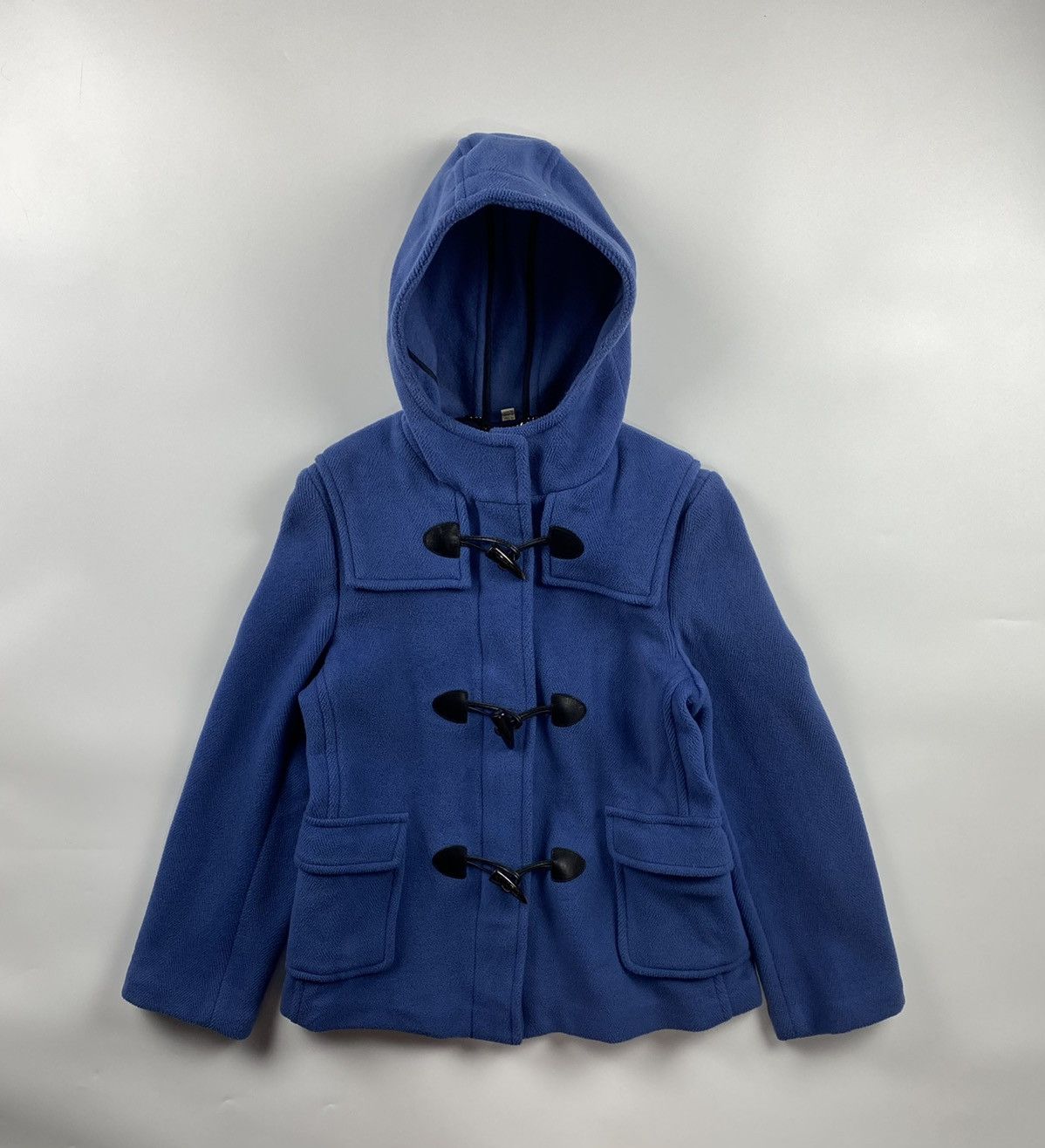 image of Burberry Wool Duffle Coat in Blue, Men's (Size Small)