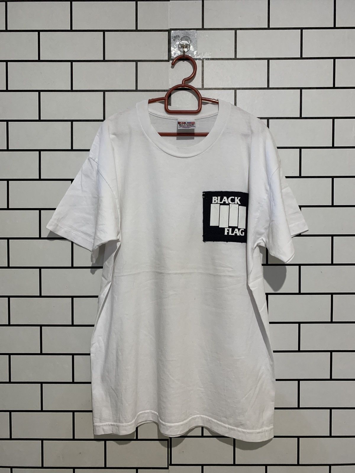 image of Band Tees x Vintage Black Flag Am1 in White, Men's (Size Large)