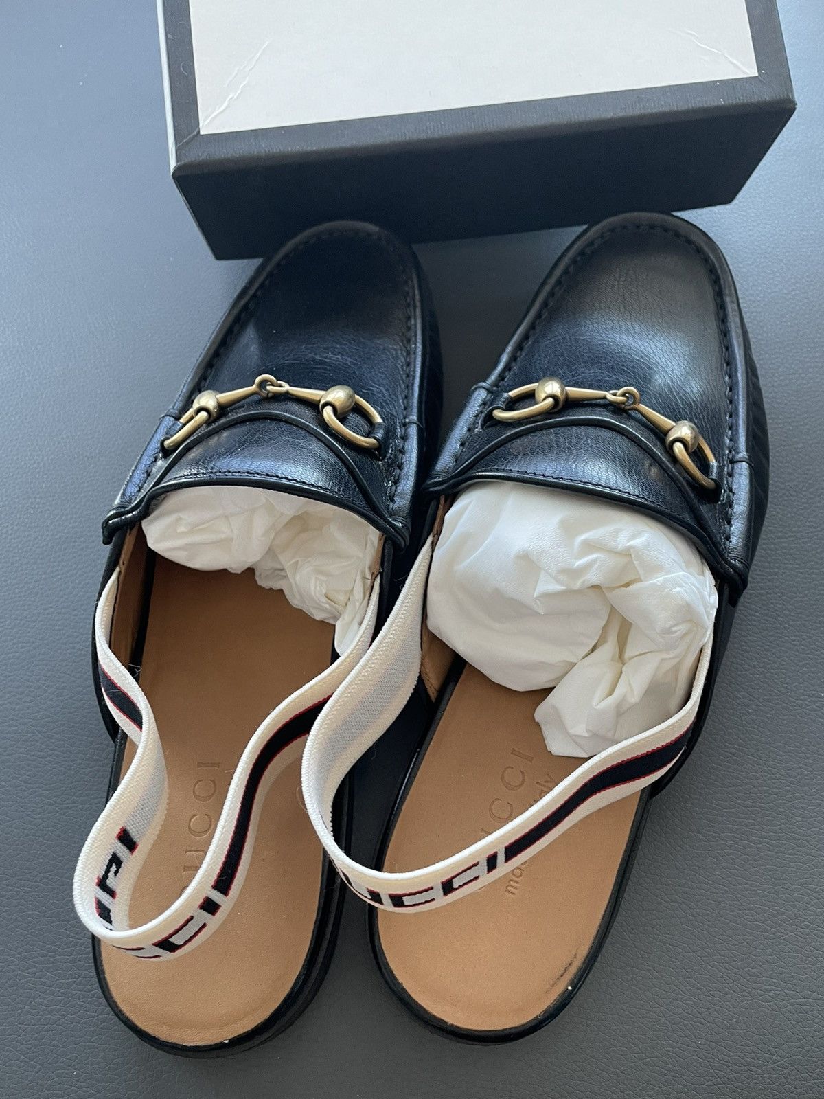 Gucci Brand NEW Limited Edition Leather Elastic Band Loafer Sandal Size US 8 / EU 41 - 3 Thumbnail