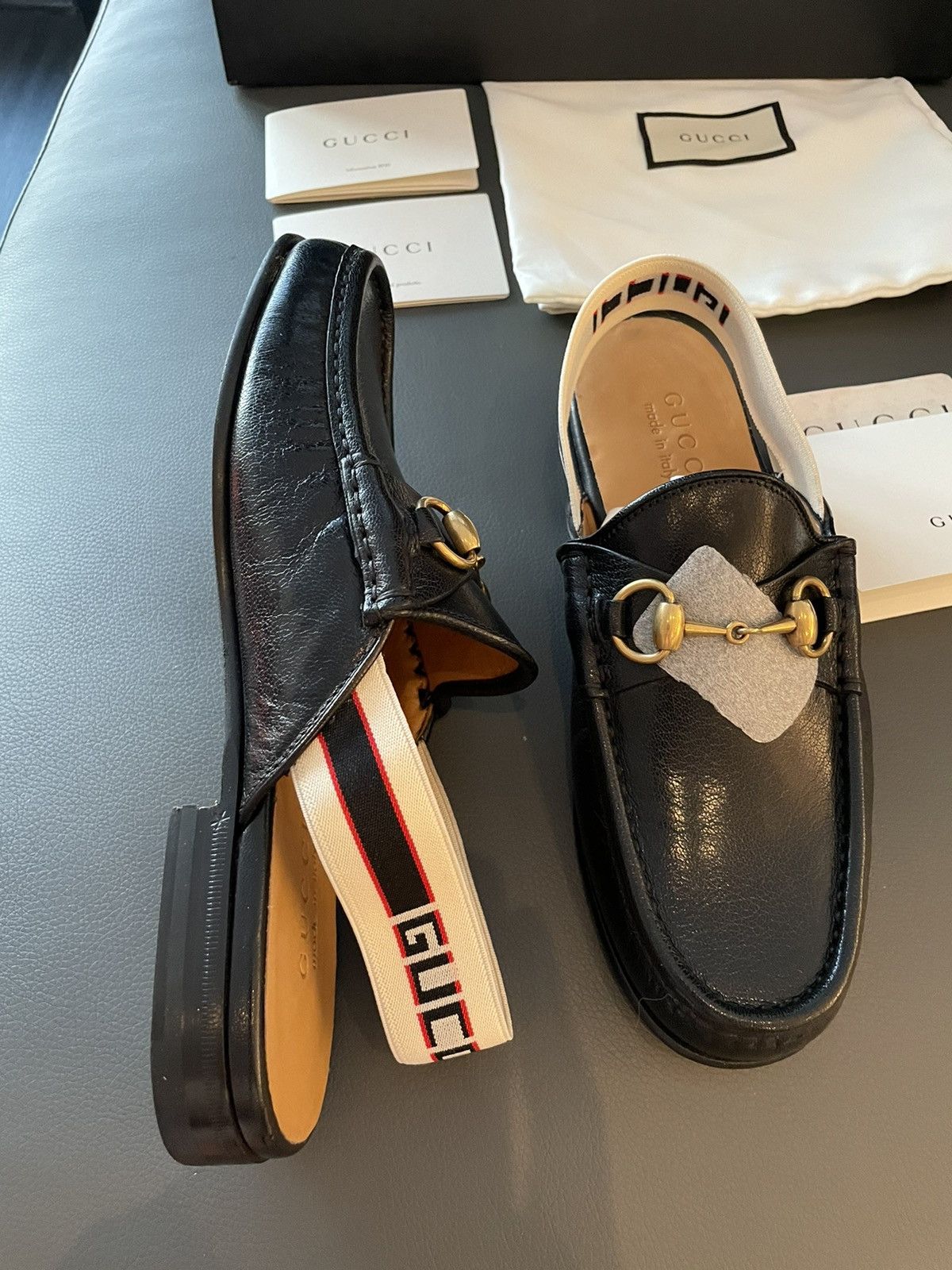 Gucci Brand NEW Limited Edition Leather Elastic Band Loafer Sandal Size US 8 / EU 41 - 7 Thumbnail