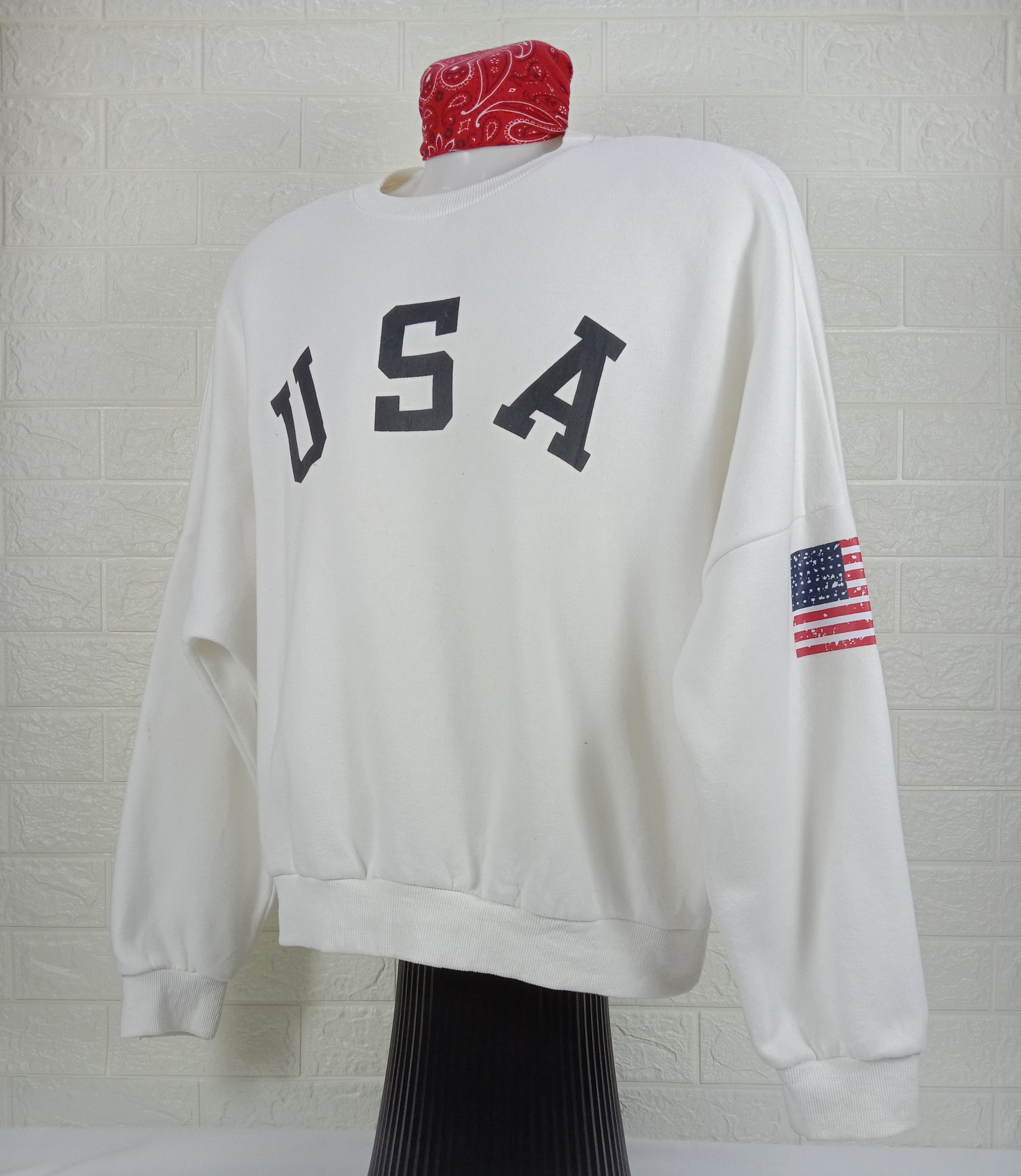 Vintage Vintage USA American Flag Sweatshirt Size US XL / EU 56 / 4 - 3 Thumbnail