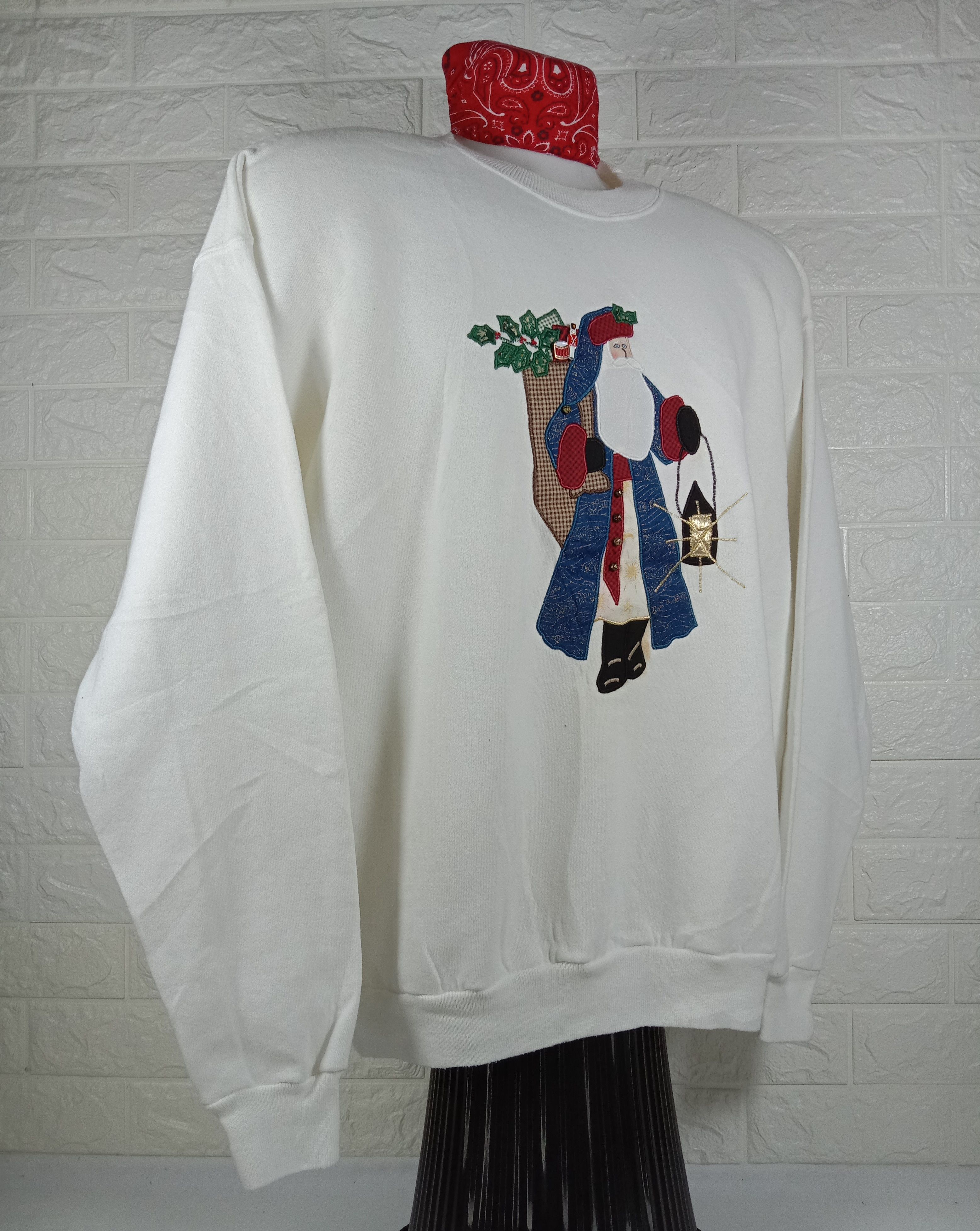 Hanes Vintage Hanes USA Santa Claus Embroidery Sweatshirt Size US L / EU 52-54 / 3 - 2 Thumbnail