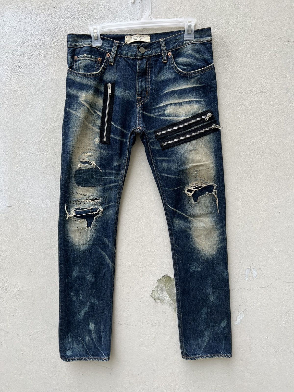 Vintage Vintage RNA Japan Distress Sashiko Bondage Denim Jeans Size US 30 / EU 46 - 6 Thumbnail