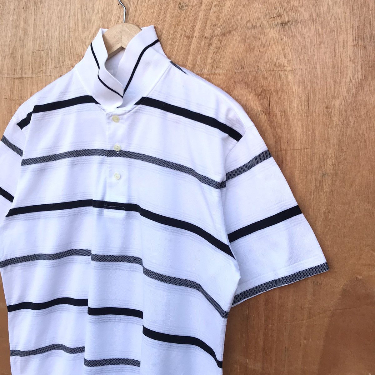 Lanvin Vintage Lanvin Japan Polo Minimalist striped Size US M / EU 48-50 / 2 - 2 Thumbnail