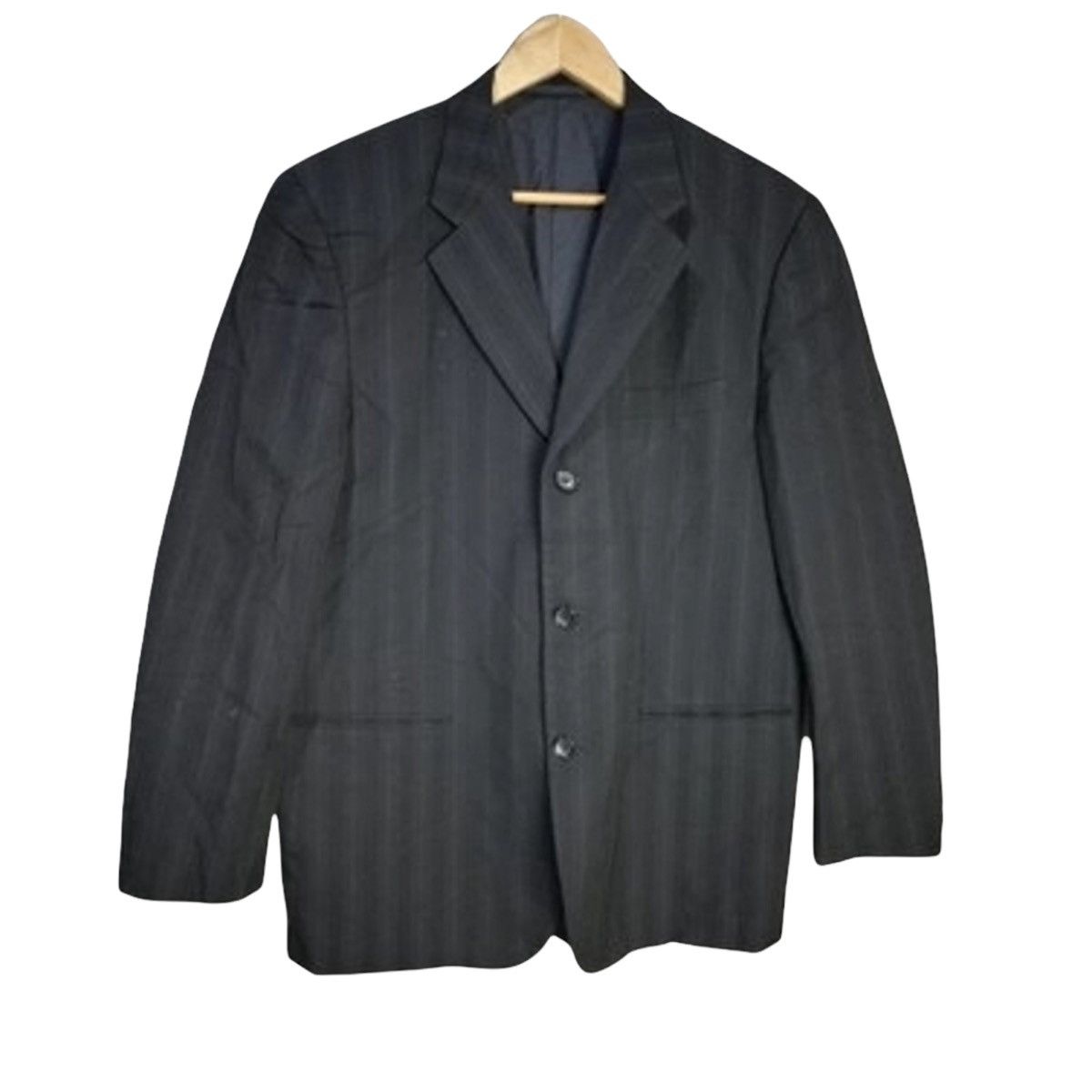 Comme des Garcons Homme Comme des garcons homme black stripes wool blazer Size 44R - 1 Thumbnail
