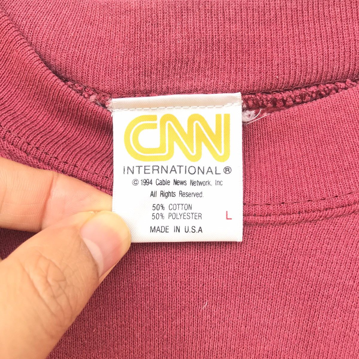 Vintage Vintage CNN 1994 sweatshirt cotton polyester Size US L / EU 52-54 / 3 - 6 Thumbnail
