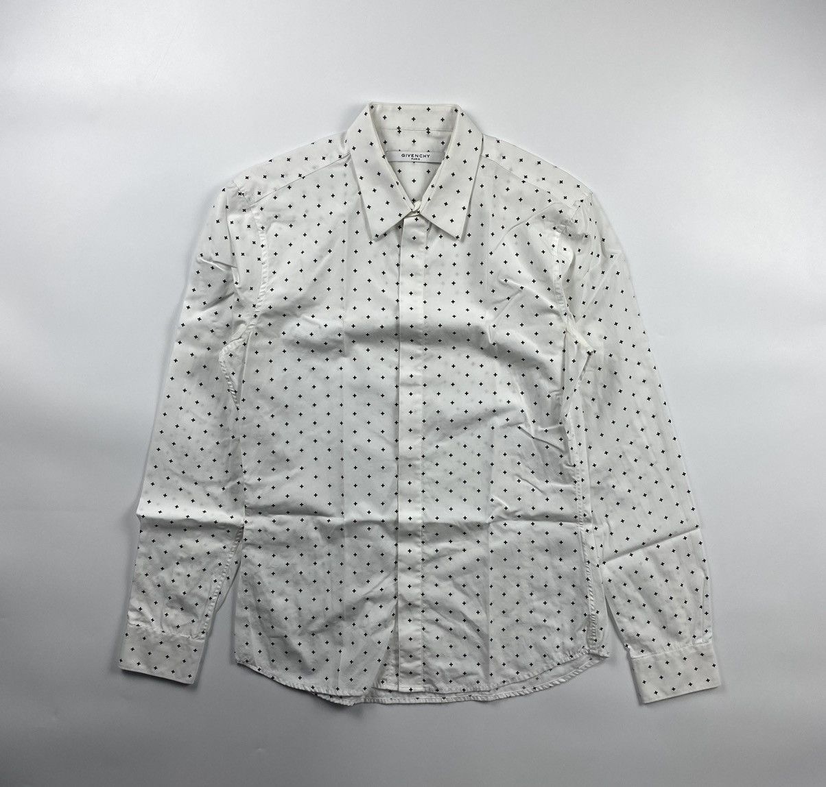 image of Givenchy Cross Printed Shirt in White, Men's (Size Small)